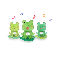 カエルの合唱のイラスト