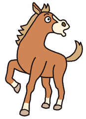 振り向く馬