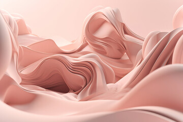 Fototapeta premium Pale Pink and Beige inside twisted waves smooth modern minimalist,abstract background with waves