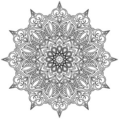 Flower Mandala. Vintage decorative elements. Oriental pattern, vector illustration. Islam,ottoman...
