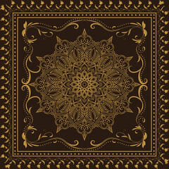 Carpet pattern. Square prayer mat. meditation mat, towel