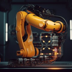 Heavy automation robot arm machine in smart factory industry, Industry 4.0. Generative AI