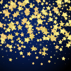 Magic stars vector overlay.  Gold stars scattered