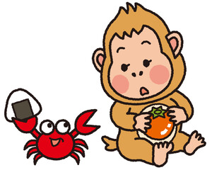 猿とカニ