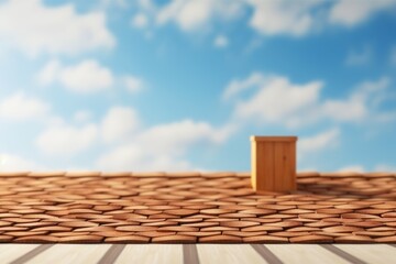 Naklejka premium Roof background sunny day. Generate Ai
