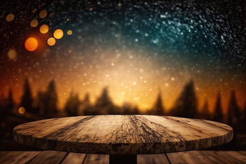 christmas lights on wooden background,photo of empty table top in front of blurred magical backgr,lights in the city