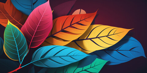 colorful leaves, abstract background 
