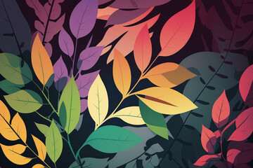 colorful leaves, abstract background 