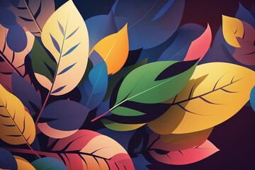 colorful leaves, abstract background 