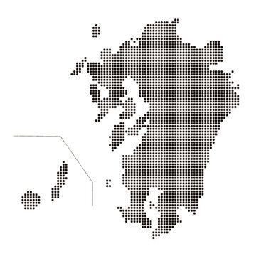 モザイク風タイル状ドット九州地図