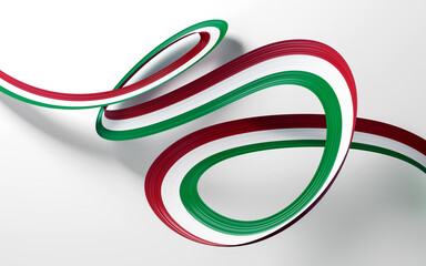 3d Flag Of Italy 3d Waving Ribbon Flag Isolated On White Background, 3d illustration