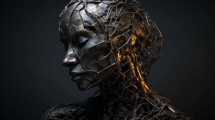 An Abstract Concept of Mental Health in the Form of a Statue Generative AI