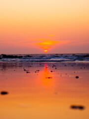 Sunset  belgium beach