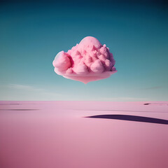 Beautiful soaring pink cloud paradise dream landscape Generative AI