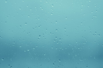 Water drops on glass surface.