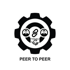 P2P icon. Peer to peer connection isolated on background vector illustration.