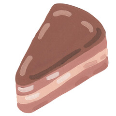 chocolate cake, chocolate sticker cartoon painting