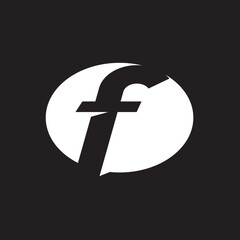 Fototapeta premium Round circle letter f logo vector image , logo letter f circle , logo leter f abstract 