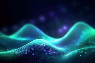 abstract futuristic background with pink blue glowing neon moving high speed wave lines and bokeh lights. Data transfer concept Fantastic wallpaper