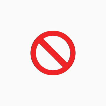 icon warning or stop symbol safety danger isolated red prohibited sign vector illustration