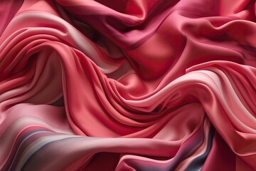 Pink and Red Fabric with Ripples and Folds,red satin background,red silk background,red satin fabric