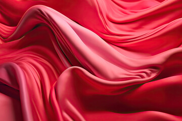 Obraz premium Pink and Red Fabric with Ripples and Folds,red satin background,red silk background,red satin fabric