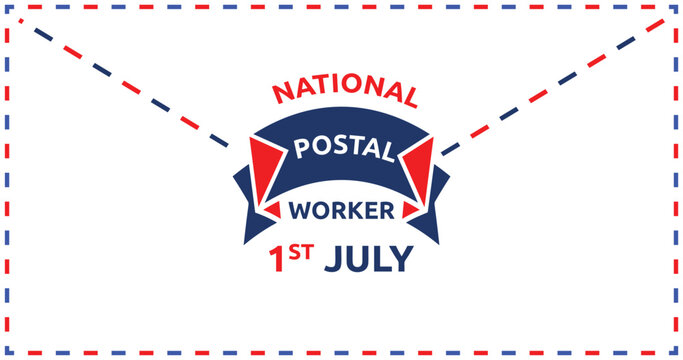 National Postal Worker Day July 1st illustration vector design with mail envelope background design
- Powered by Adobe