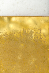 Beer. Light beer with bubbles and foam background