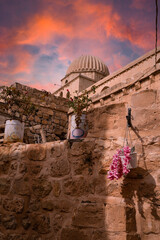 mardin region old city part architecture and colorful sky