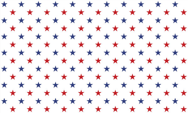 Star background American flag style. Red blue stars pattern. Abstract stars background.