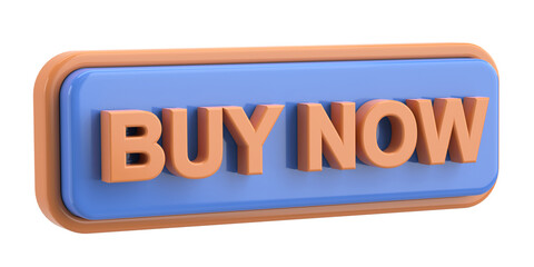 Buy now button. 3D illustration.