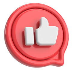 Like icon. Like button. 3D illustration.