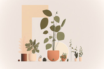 Plants minimalist flat illustration