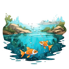 Fish Swimming in the River, Generative AI