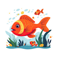 Fototapeta premium Fish Swimming in the River, Generative AI