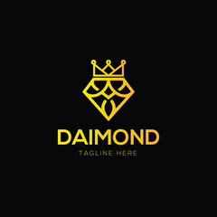 Fototapeta premium King Diamond abstract logo design vector illustration of diamond jewellery company Logo design