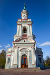 Fototapeta na wymiar The old Catherine Cathedral (1782) close-up. Kingisepp, Leningrad region. Russia
