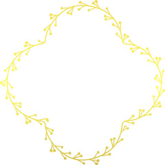Quatrefoil Shape luxury gold frame golden vector flower frame wreath floral Vector laurel decoration picture frame branches elements wedding anniversary new year Christmas background