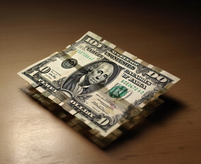 American banknote decay effect into pixels.