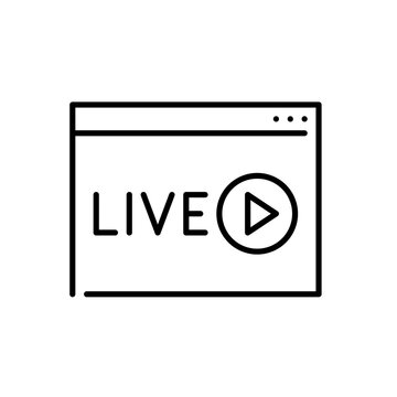Live online video. Watching stream on internet. Pixel perfect, editable stroke icon