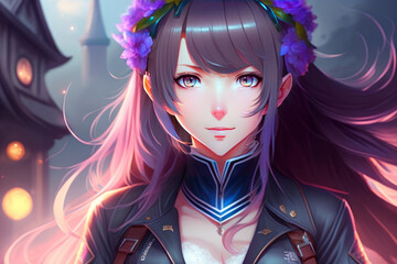 Beautiful cute anime girl character