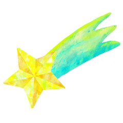 星　流れ星　水彩　手描き