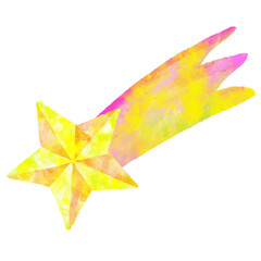 星　流れ星　水彩　手描き