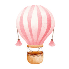 hot air balloon in pastel colors.