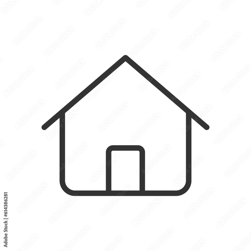 Poster home outline vector icon isolated on white background. home line icon for web, mobile and ui designe