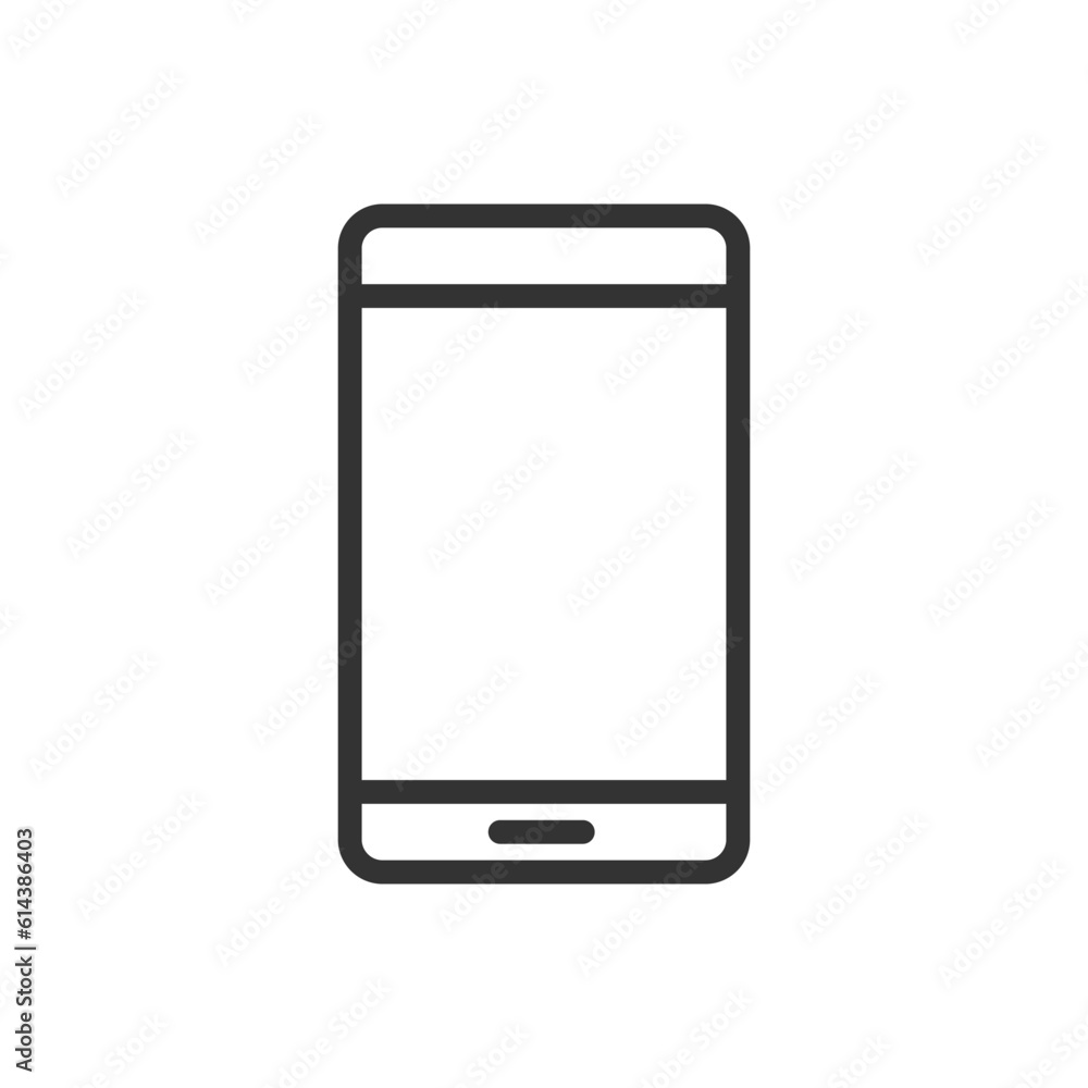 Poster phone outline vector icon isolated on white background. phone line icon for web, mobile and ui desig
