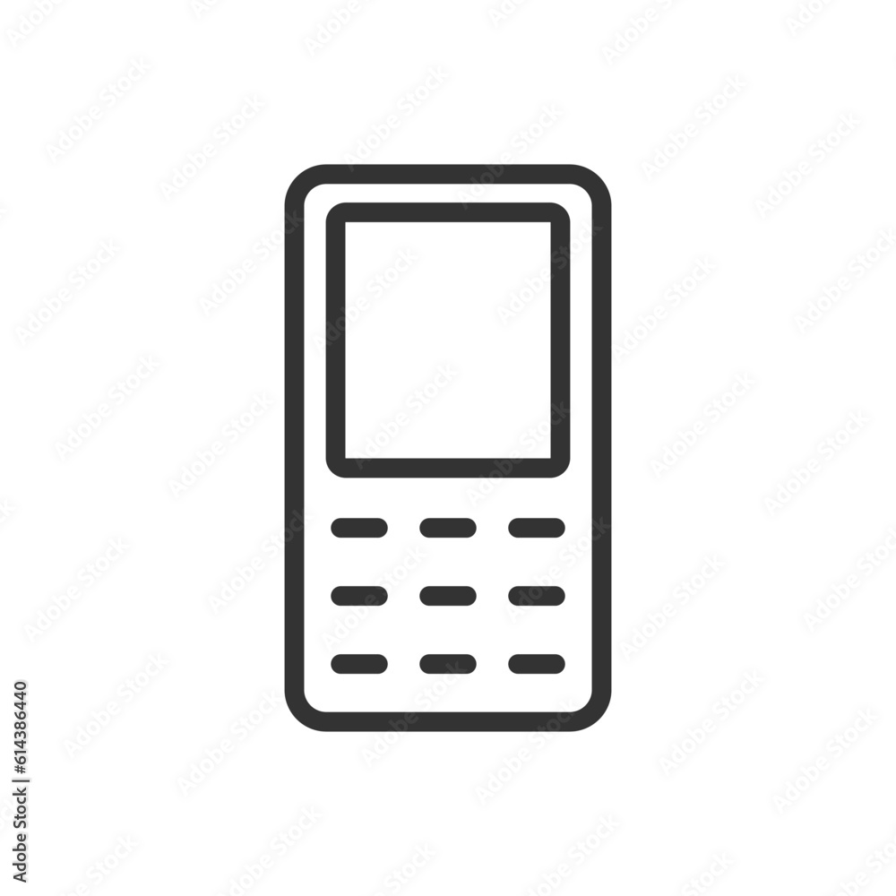 Poster phone outline vector icon isolated on white background. phone line icon for web, mobile and ui desig