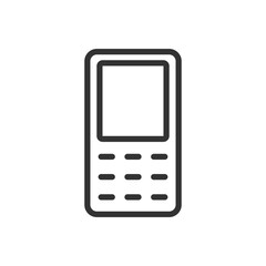 Phone outline vector icon isolated on white background. Phone line icon for web, mobile and ui designe.