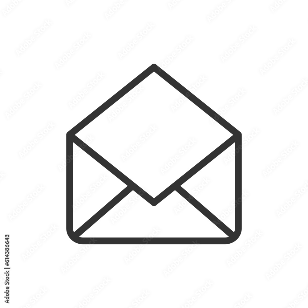 Poster envelope outline vector icon isolated on white background. envelope line icon for web, mobile and ui
