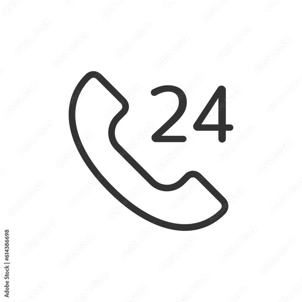Poster call center outline vector icon isolated on white background. call center line icon for web, mobile 